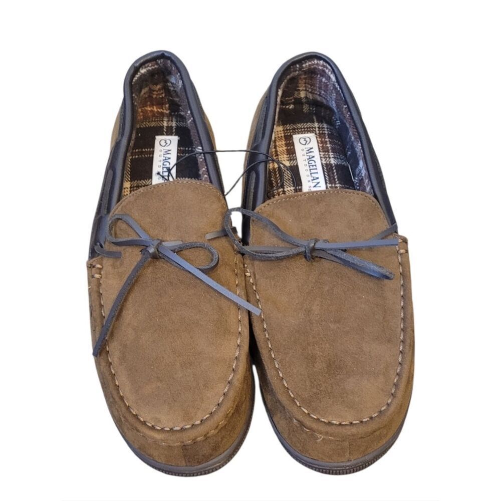 Magellan Outdoors Tan Brown Faux Suede Slip-On Moccasin Loafers Size 13 NWT